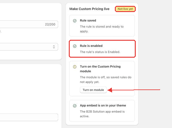 Make Custom Pricing live card