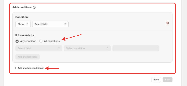 Conditional logic editor