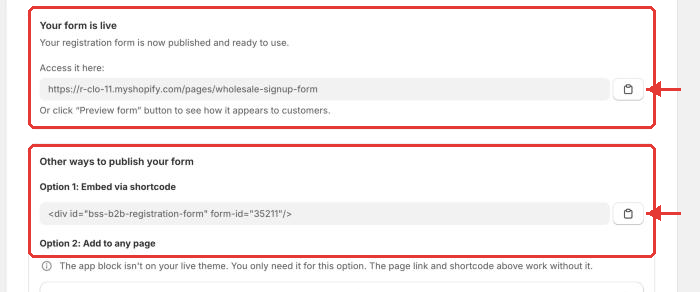 Publish step options